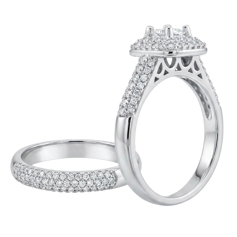 Princess Zircon Couple Rings