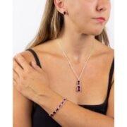 Imperial Cut Amethyst Coloured Crystal Stud Earrings - Image 4