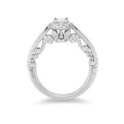 Enchanted Ariel Oval Crystal Frame Engagement Ring in Titanium steel - Image 2