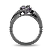 Enchanted Villains Ursula Oval Amethyst and Enhanced Black Crystal Ring in Titanium steel - Image 7
