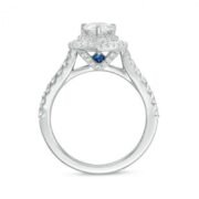 PEAR-SHAPED CRYSTAL FRAME ENGAGEMENT RING IN TITANIUM STEEL - Image 2